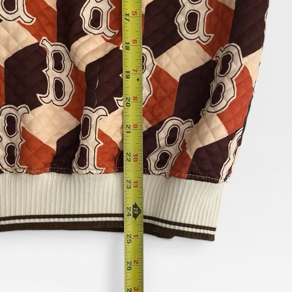 MLB Korea Boston Red Sox Sweatshirt Mens Medium Brown Rust Sweater Argyle Cube - Picture 6 of 8